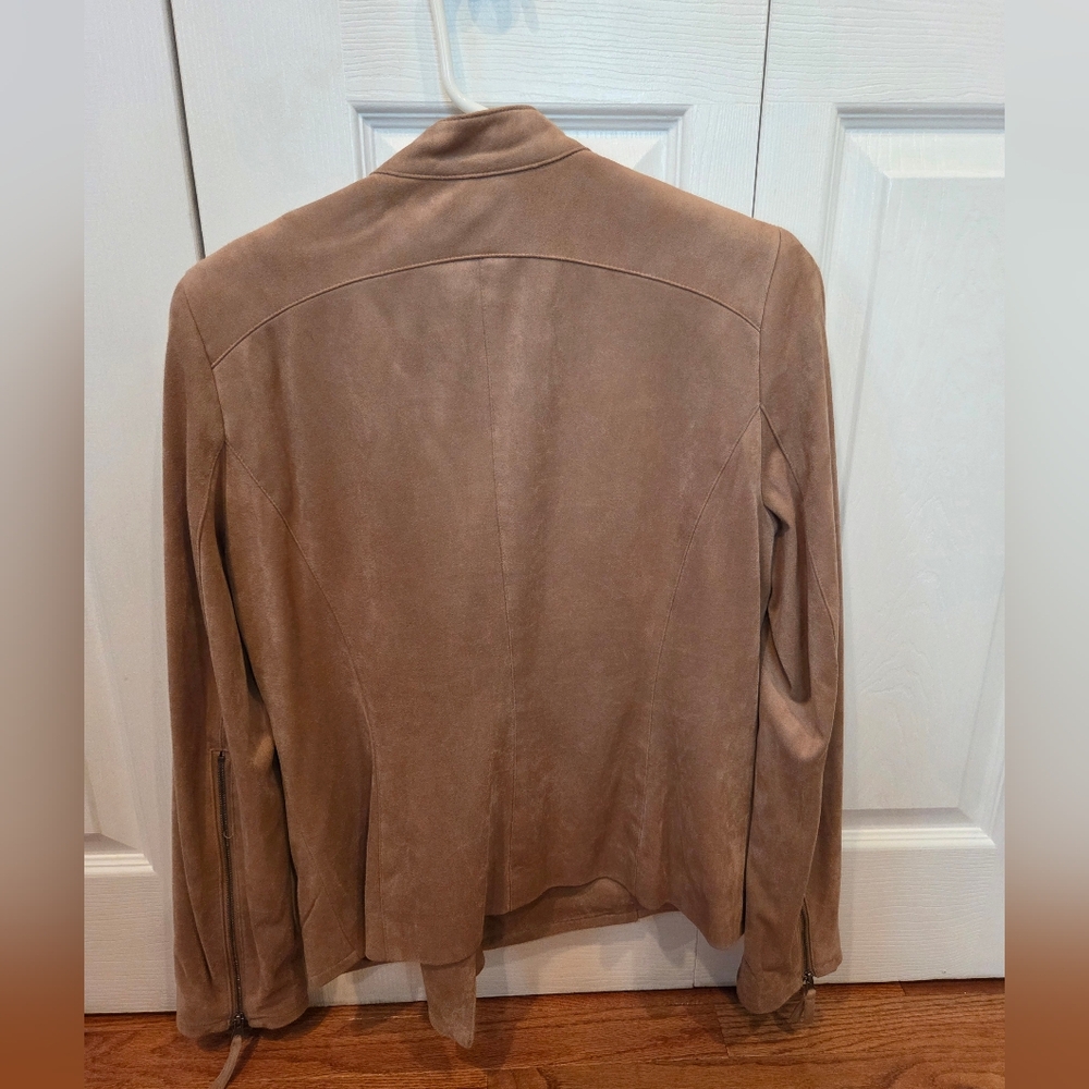 Adrienne Vittadini Camel Suede Jacket - Picture 2 of 4